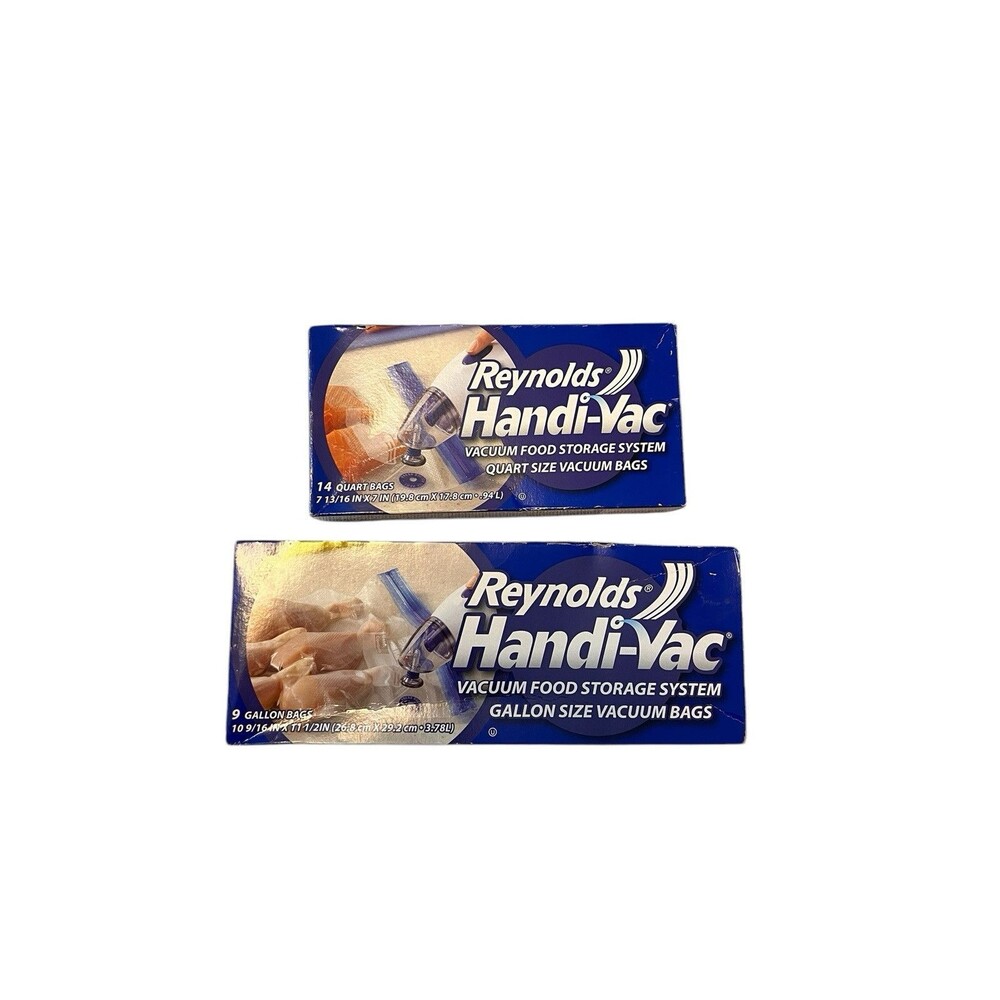 Reynolds Handi-Vac Vacuum Freezer Bags GALLON and QUART Lot Of 2‎ NOS